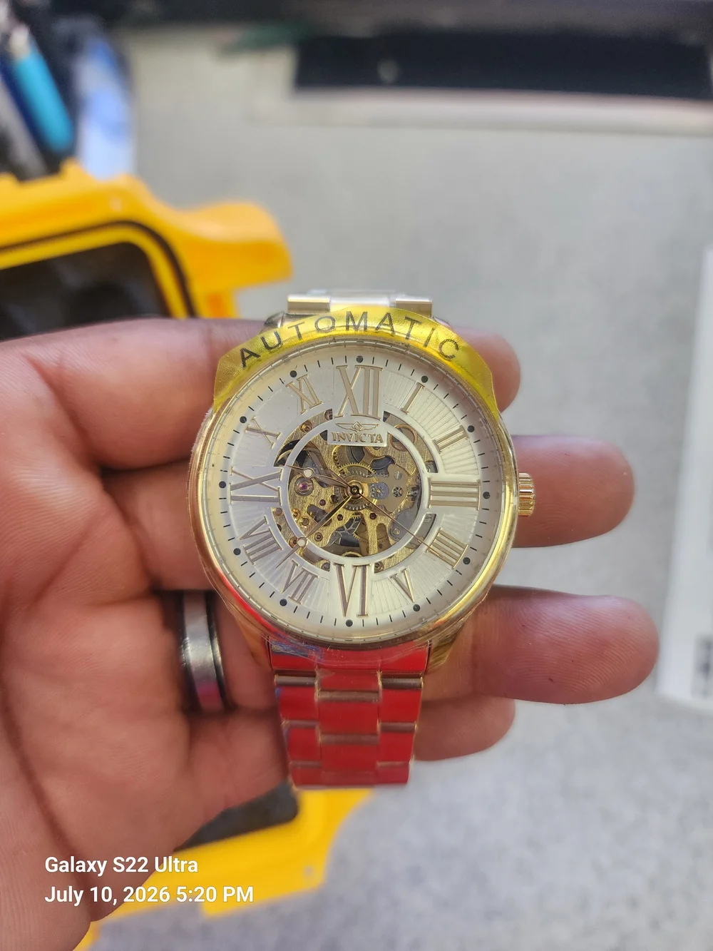 Invicta Men's Automatic Skeleton Dial Gold-Tone Watch 48mm